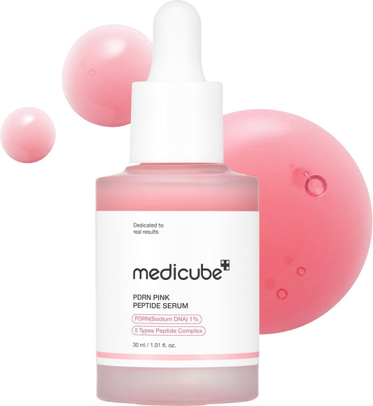 Medicube Salmon DNA PDRN Pink Peptide Serum, Pink glow serum, Peptide, Niacinamide, Hydrating & Moisturizing & Firming